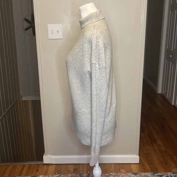 Summersalt The Luxe Cashmere Blend Funnel Neck Mix Stitch Sweater New Grey XS - Picture 5 of 9